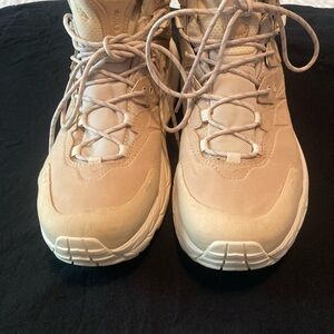 Hoka Beige and Cream Hiking Shoes